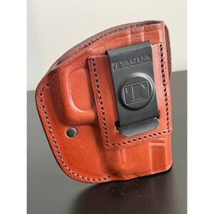 00688 Tagua Gun‎ Holster Leather Brown Belt Clip Concealed Carry OWB PreOwned